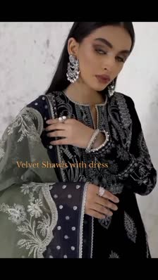 Velvet Shawls with dress 